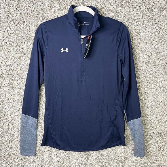 Under Armour Sweatshirt Women’s Small HeatGear Locker 1/4 Zip Loose Pullover NWT - Picture 1 of 7